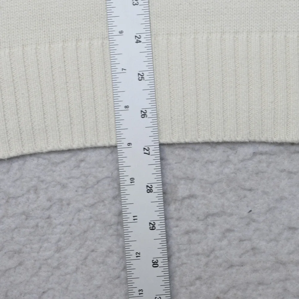 Polo Ralph Lauren Knit Sweater Mens XL Cream Mock Neck Cotton Pullover 3 Button
